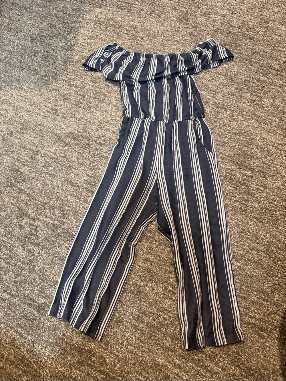 art class Navy and White Striped Wide-Leg Pull-On Pants